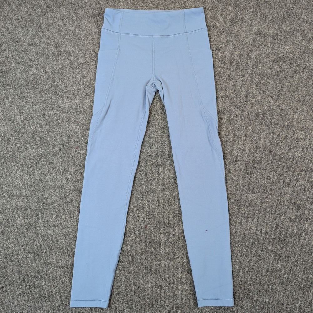 Athleta High Rise Stash Your Treasures Pockets Tight Blue Leggings Girls XL 14
